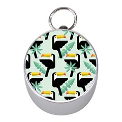 Seamless-tropical-pattern-with-birds Mini Silver Compasses by Jancukart