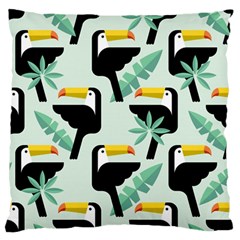 Seamless-tropical-pattern-with-birds Large Flano Cushion Case (one Side)