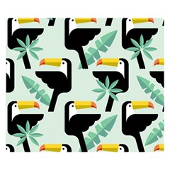 Seamless-tropical-pattern-with-birds Double Sided Flano Blanket (small) 