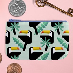 Seamless-tropical-pattern-with-birds Large Coin Purse by Jancukart