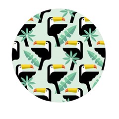 Seamless-tropical-pattern-with-birds Mini Round Pill Box (pack Of 5)