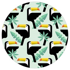 Seamless-tropical-pattern-with-birds Round Trivet by Jancukart