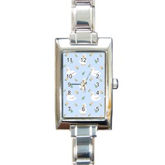 Duck-flower-seamless-pattern-background Rectangle Italian Charm Watch