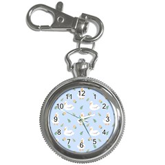 Duck-flower-seamless-pattern-background Key Chain Watches