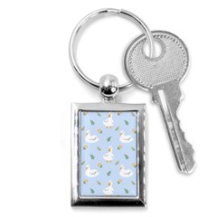 Duck-flower-seamless-pattern-background Key Chain (rectangle)