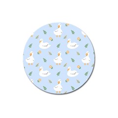 Duck-flower-seamless-pattern-background Magnet 3  (round)