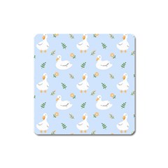 Duck-flower-seamless-pattern-background Square Magnet