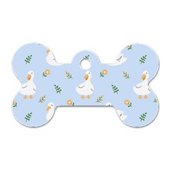 Duck-flower-seamless-pattern-background Dog Tag Bone (two Sides)