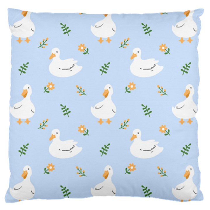 Duck-flower-seamless-pattern-background Large Cushion Case (One Side)