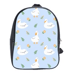 Duck-flower-seamless-pattern-background School Bag (xl)