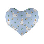 Duck-flower-seamless-pattern-background Standard 16  Premium Heart Shape Cushions Back