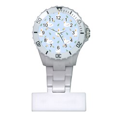 Duck-flower-seamless-pattern-background Plastic Nurses Watch