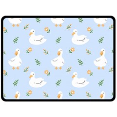 Duck-flower-seamless-pattern-background Double Sided Fleece Blanket (large) 