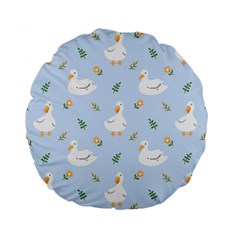 Duck-flower-seamless-pattern-background Standard 15  Premium Flano Round Cushions