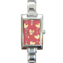 Cute-chicken-eggs-seamless-pattern Rectangle Italian Charm Watch by Jancukart