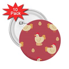 Cute-chicken-eggs-seamless-pattern 2 25  Buttons (10 Pack)  by Jancukart