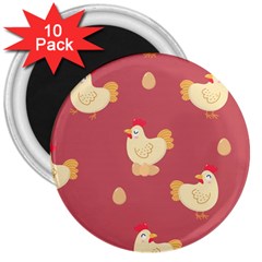 Cute-chicken-eggs-seamless-pattern 3  Magnets (10 Pack) 