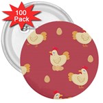 Cute-chicken-eggs-seamless-pattern 3  Buttons (100 pack)  Front