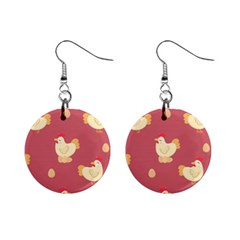 Cute-chicken-eggs-seamless-pattern Mini Button Earrings by Jancukart