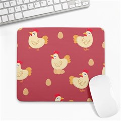 Cute-chicken-eggs-seamless-pattern Large Mousepads by Jancukart