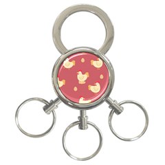 Cute-chicken-eggs-seamless-pattern 3-ring Key Chain