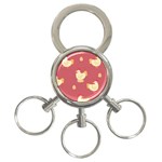 Cute-chicken-eggs-seamless-pattern 3-Ring Key Chain Front