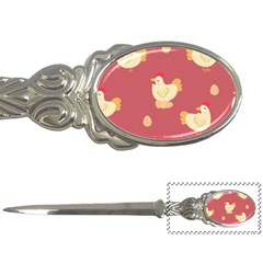 Cute-chicken-eggs-seamless-pattern Letter Opener by Jancukart