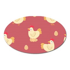 Cute-chicken-eggs-seamless-pattern Oval Magnet