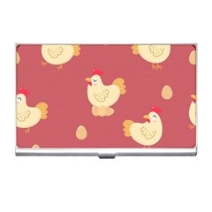 Cute-chicken-eggs-seamless-pattern Business Card Holder by Jancukart