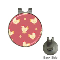 Cute-chicken-eggs-seamless-pattern Hat Clips With Golf Markers by Jancukart