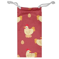 Cute-chicken-eggs-seamless-pattern Jewelry Bag by Jancukart