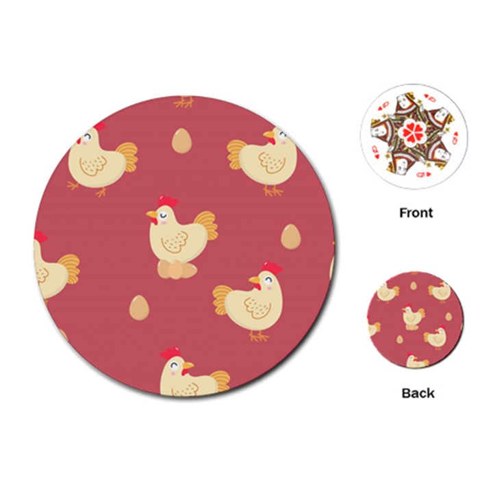 Cute-chicken-eggs-seamless-pattern Playing Cards Single Design (Round)