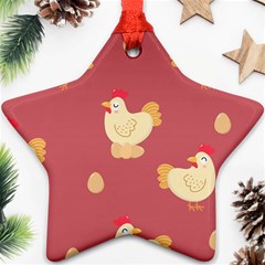 Cute-chicken-eggs-seamless-pattern Star Ornament (two Sides) by Jancukart