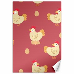 Cute-chicken-eggs-seamless-pattern Canvas 12  X 18  by Jancukart