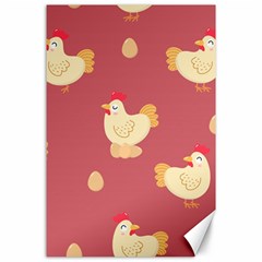 Cute-chicken-eggs-seamless-pattern Canvas 24  X 36  by Jancukart