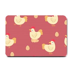 Cute-chicken-eggs-seamless-pattern Small Doormat  by Jancukart