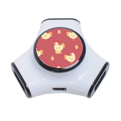 Cute-chicken-eggs-seamless-pattern 3-port Usb Hub