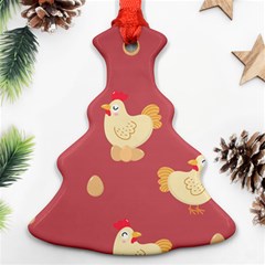 Cute-chicken-eggs-seamless-pattern Ornament (christmas Tree) 