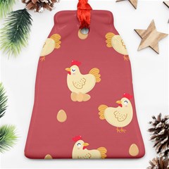 Cute-chicken-eggs-seamless-pattern Bell Ornament (two Sides)