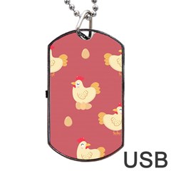 Cute-chicken-eggs-seamless-pattern Dog Tag Usb Flash (one Side)