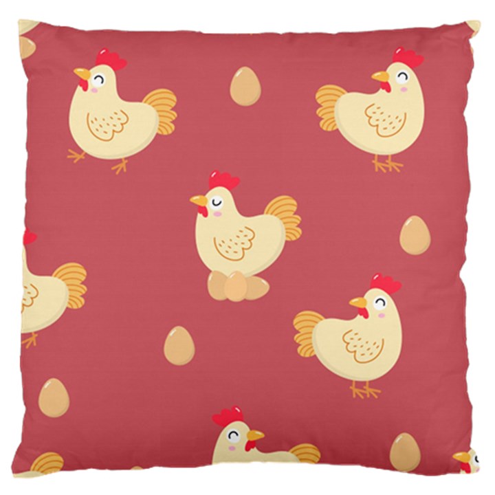 Cute-chicken-eggs-seamless-pattern Large Cushion Case (One Side)