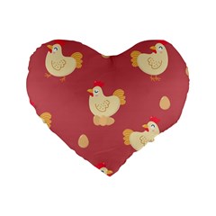 Cute-chicken-eggs-seamless-pattern Standard 16  Premium Heart Shape Cushions