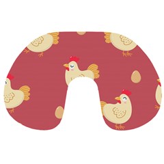 Cute-chicken-eggs-seamless-pattern Travel Neck Pillow