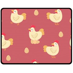 Cute-chicken-eggs-seamless-pattern Double Sided Fleece Blanket (medium)  by Jancukart