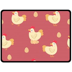 Cute-chicken-eggs-seamless-pattern Double Sided Fleece Blanket (large)  by Jancukart