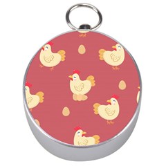 Cute-chicken-eggs-seamless-pattern Silver Compasses by Jancukart