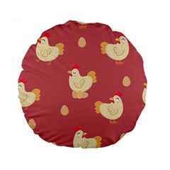 Cute-chicken-eggs-seamless-pattern Standard 15  Premium Flano Round Cushions by Jancukart