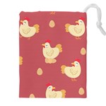 Cute-chicken-eggs-seamless-pattern Drawstring Pouch (5XL) Front