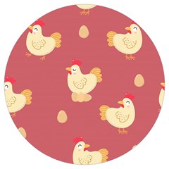 Cute-chicken-eggs-seamless-pattern Round Trivet