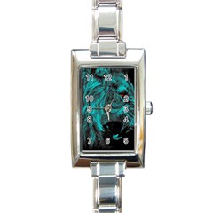 Angry Male Lion Predator Carnivore Rectangle Italian Charm Watch